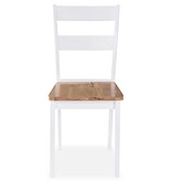 VidaXL Eetkamerstoelen 6 st massief rubberwood wit