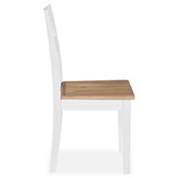 VidaXL Eetkamerstoelen 6 st massief rubberwood wit