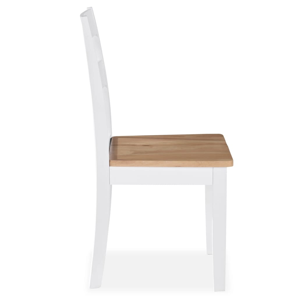 VidaXL Eetkamerstoelen 6 st massief rubberwood wit