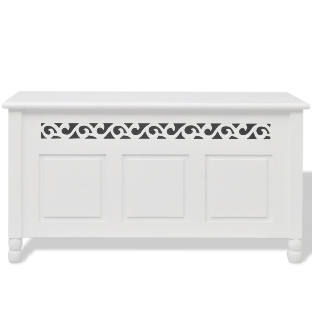 VidaXL Opbergbank barokstijl MDF wit