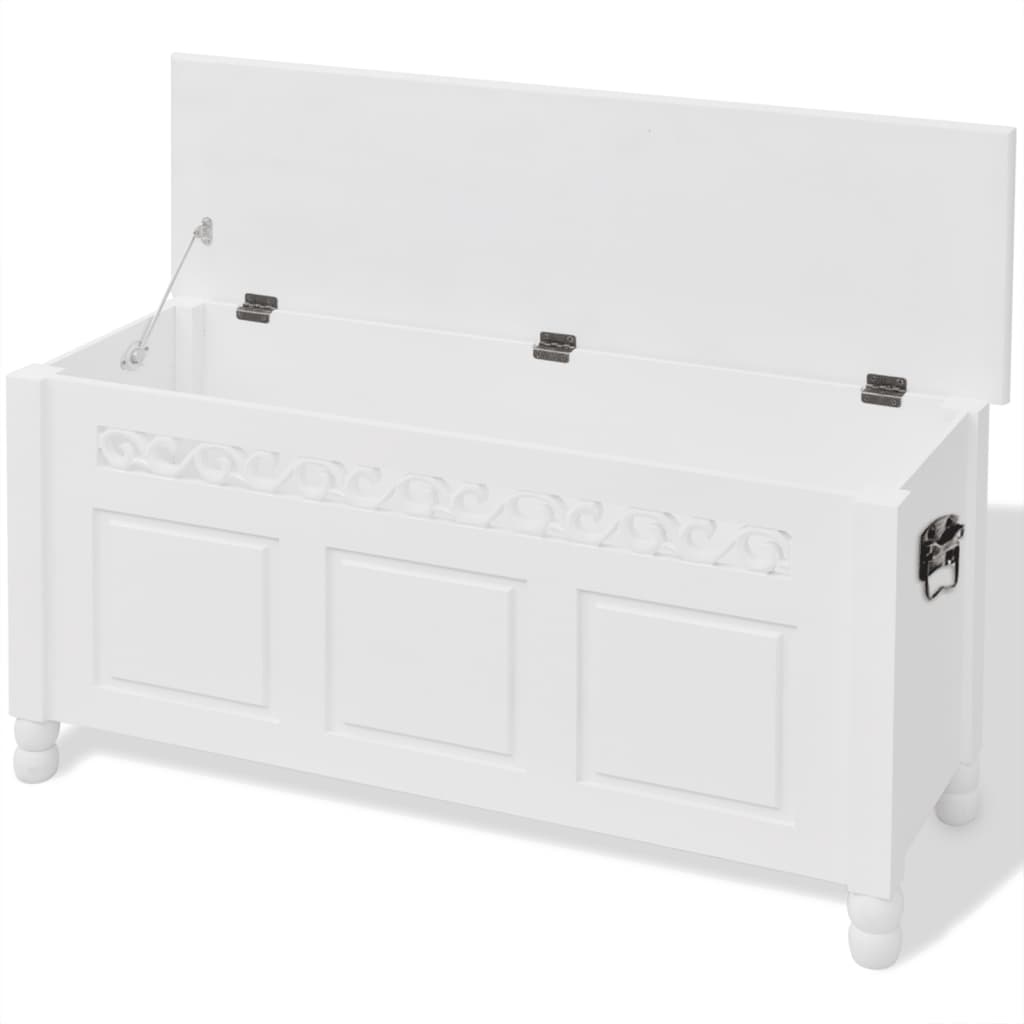 VidaXL Opbergbank barokstijl MDF wit