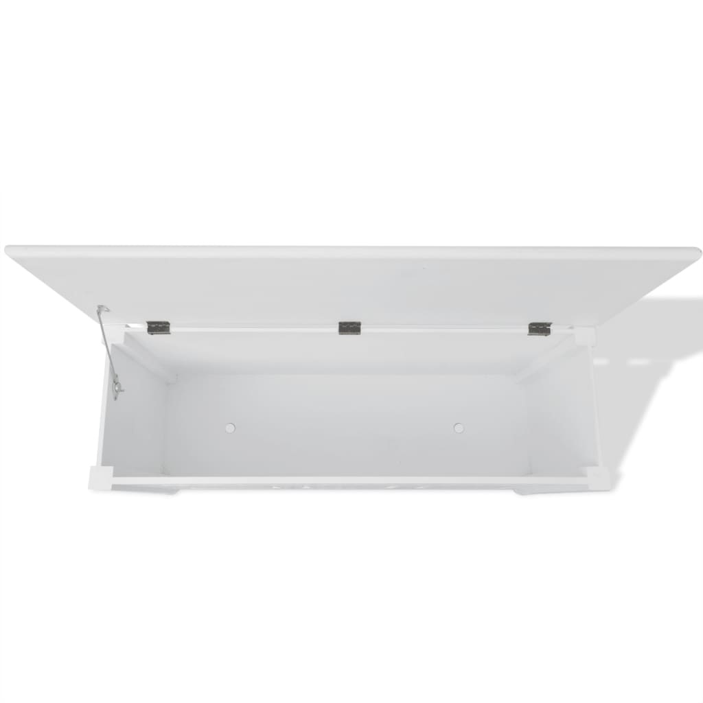 VidaXL Opbergbank barokstijl MDF wit