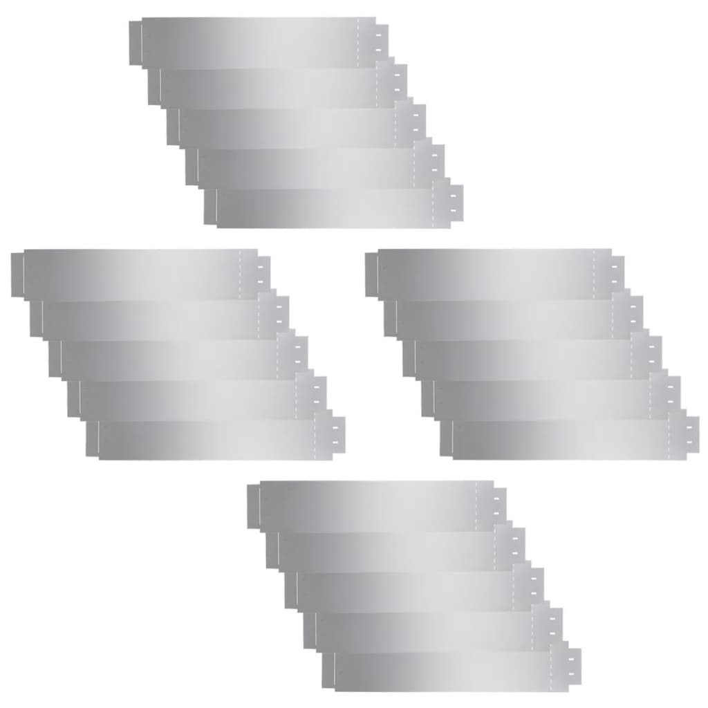 VidaXL Grasboorden 100x20 cm gegalvaniseerd staal 20 st