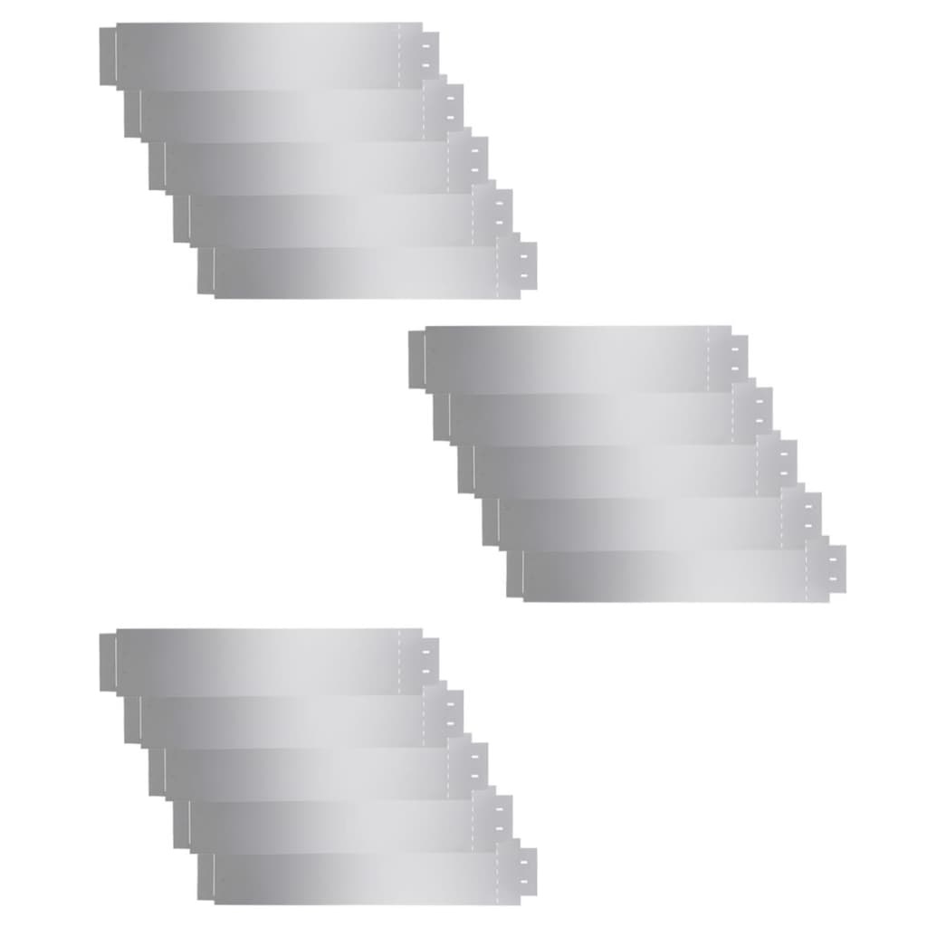 VidaXL Grasboorden 100x20 cm gegalvaniseerd staal 15 st