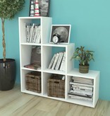 VidaXL Boekenkast/presentatiemeubel trapvormig 107 cm wit