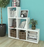 vidaXL Boekenkast/presentatiemeubel trapvormig 107 cm wit