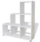 vidaXL Boekenkast/presentatiemeubel trapvormig 107 cm wit