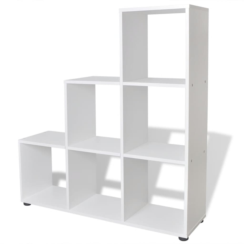 VidaXL Boekenkast/presentatiemeubel trapvormig 107 cm wit