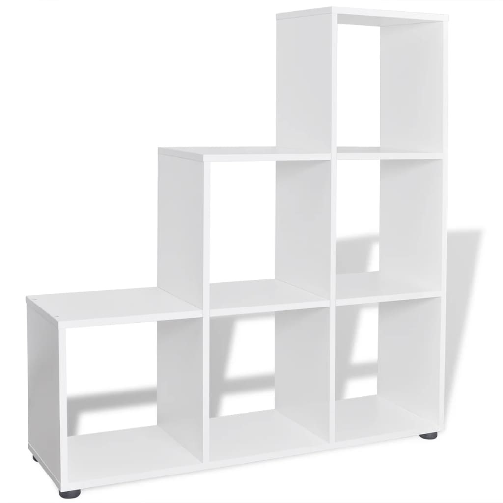 vidaXL Boekenkast/presentatiemeubel trapvormig 107 cm wit