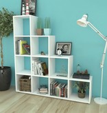 vidaXL Boekenkast/presentatiemeubel trapvormig 142 cm wit