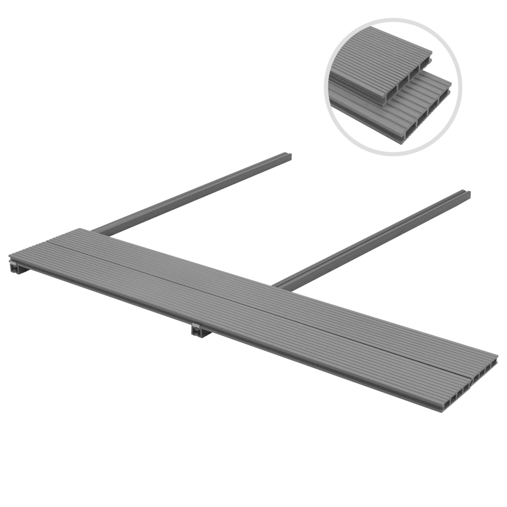 VidaXL Terrasplanken HKC met accessoires 15 m² 4 m antraciet