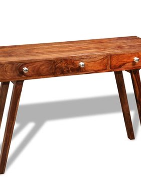 VidaXL Wandtafel met 3 lades 76 cm massief sheeshamhout