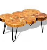 VidaXL Salontafel met 6 boomstammen 35 cm massief sheeshamhout