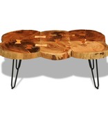 VidaXL Salontafel met 6 boomstammen 35 cm massief sheeshamhout