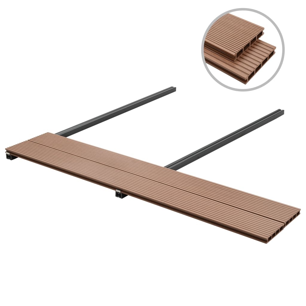 VidaXL Terrasplanken HKC met accessoires 30 m² 4 m bruin