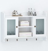 VidaXL Vitrinekast met boekenplank wit MDF