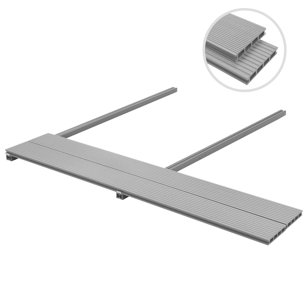 VidaXL Terrasplanken HKC met accessoires 40 m² 4 m grijs