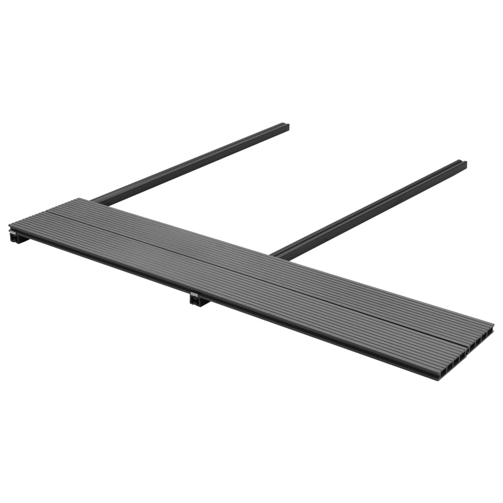 VidaXL Terrasplanken HKC met accessoires 15 m² 4 m grijs