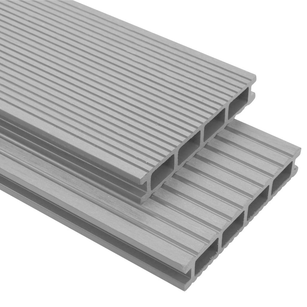 VidaXL Terrasplanken HKC met accessoires 10 m² 4 m grijs