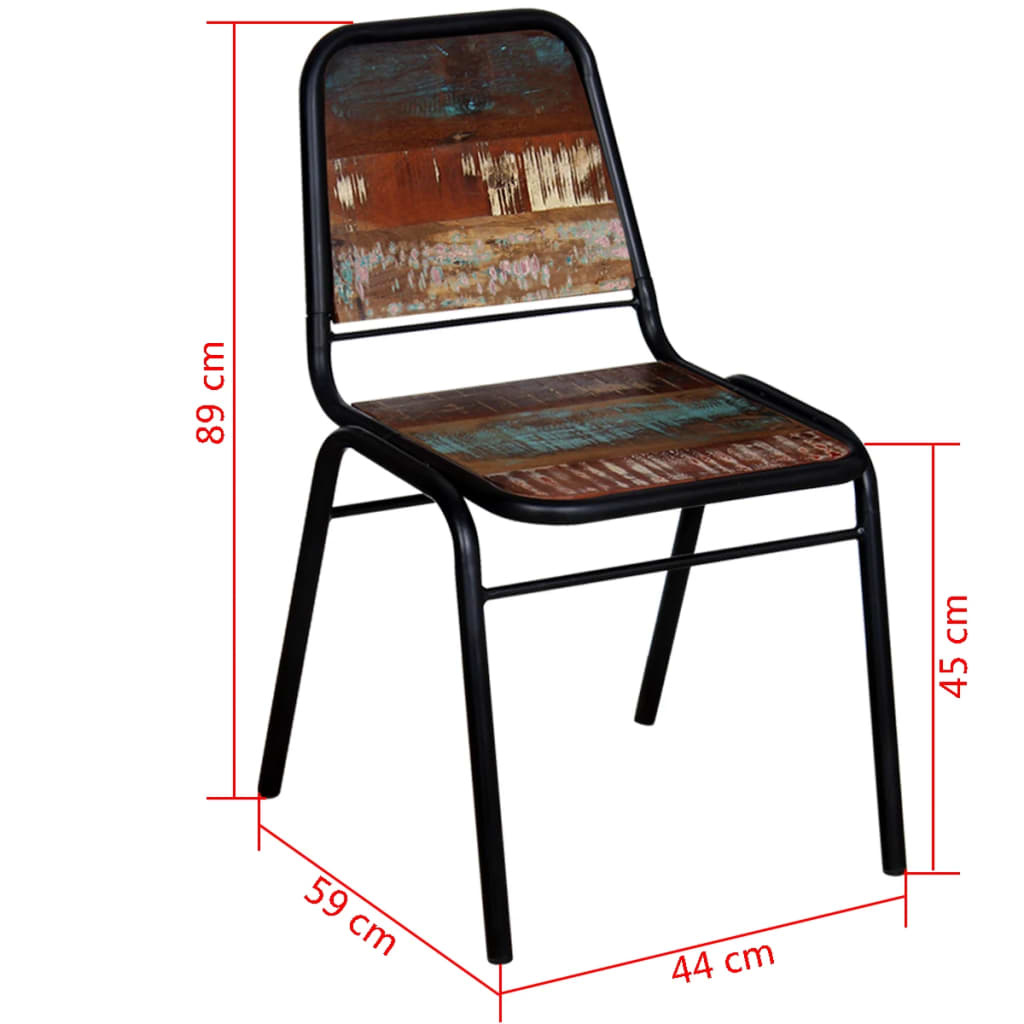VidaXL Eetkamerstoelen massief gerecycled hout 44x59x89 cm 4 st
