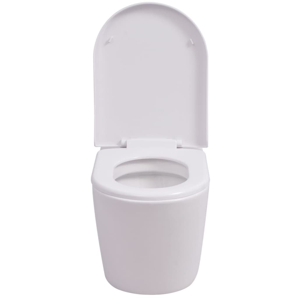 VidaXL Hangend toilet met verborgen stortbak keramisch wit