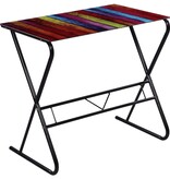 VidaXL Glazen bureau met regenboogpatroon