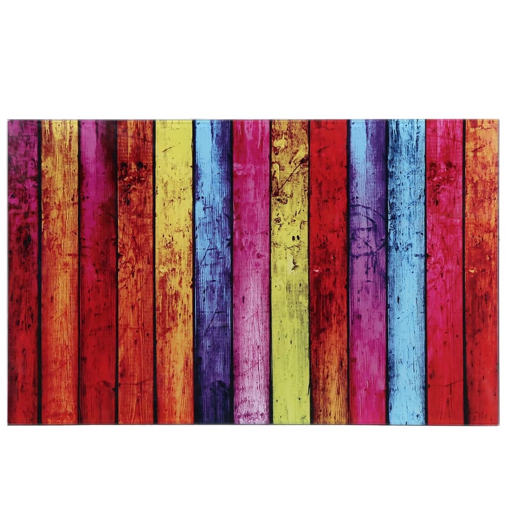 VidaXL Glazen bureau met regenboogpatroon