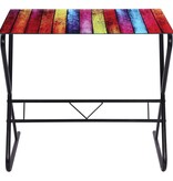 VidaXL Glazen bureau met regenboogpatroon