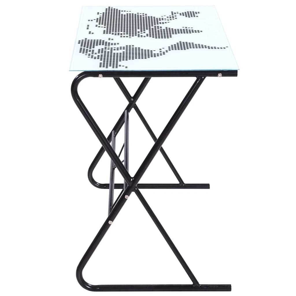 VidaXL Glazen bureau met wereldkaart-patroon