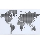 VidaXL Glazen bureau met wereldkaart-patroon