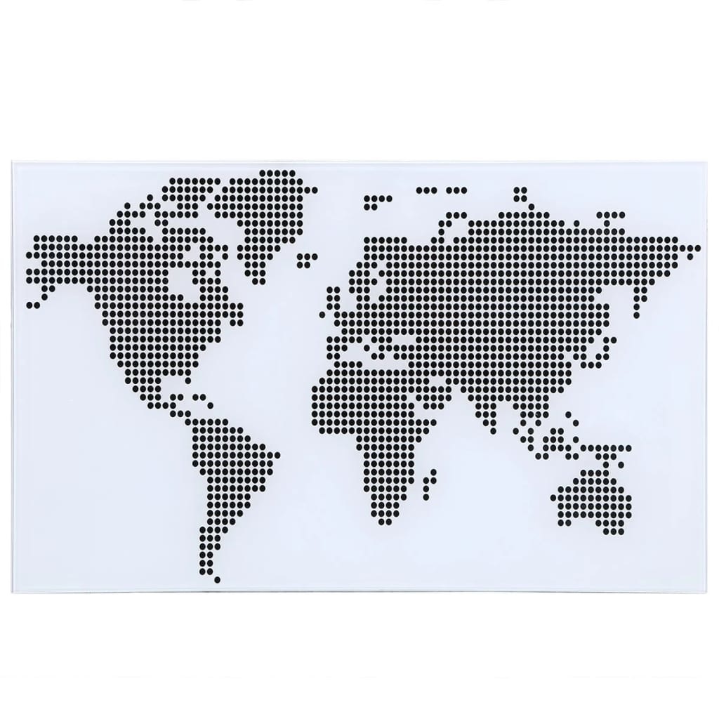 VidaXL Glazen bureau met wereldkaart-patroon