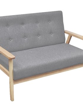 VidaXL Tweezitsbank stof lichtgrijs