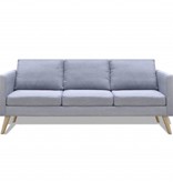 VidaXL Driezitsbank stof lichtgrijs