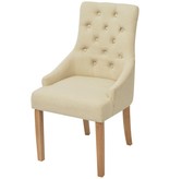 VidaXL Eetkamerstoelen 4 stuks crème stof