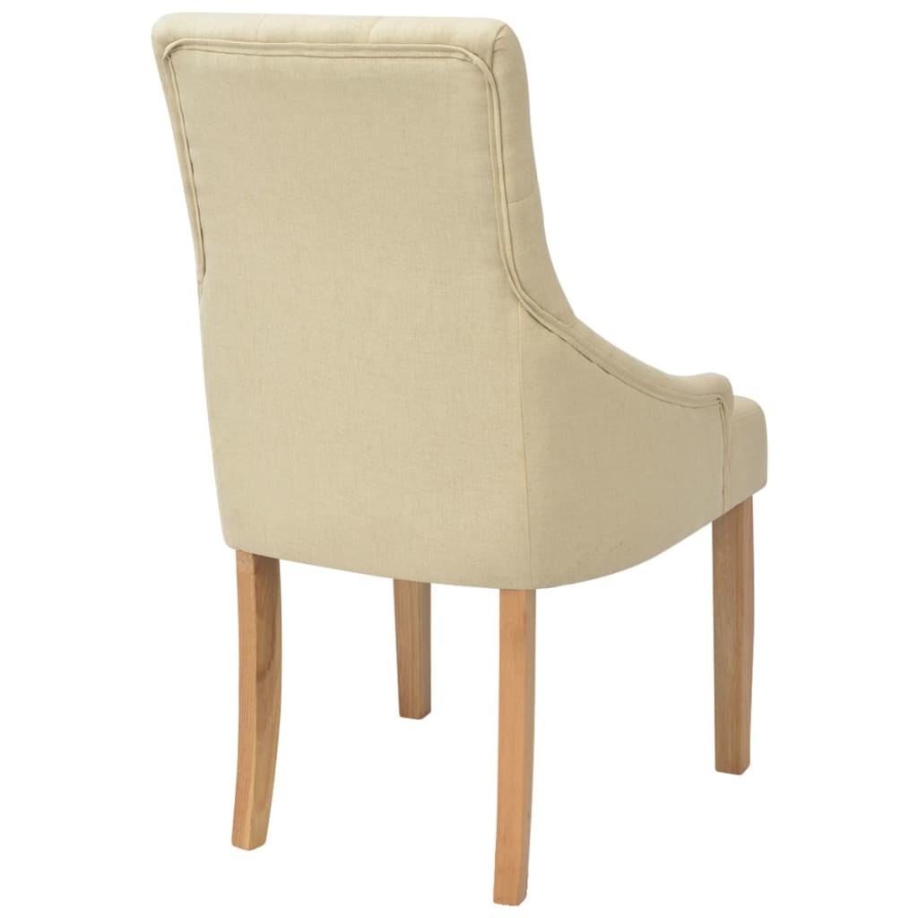 VidaXL Eetkamerstoelen 4 stuks crème stof