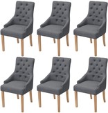 vidaXL Eetkamerstoelen 6 stuks donkergrijs stof