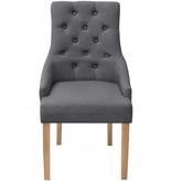VidaXL Eetkamerstoelen 6 stuks donkergrijs stof