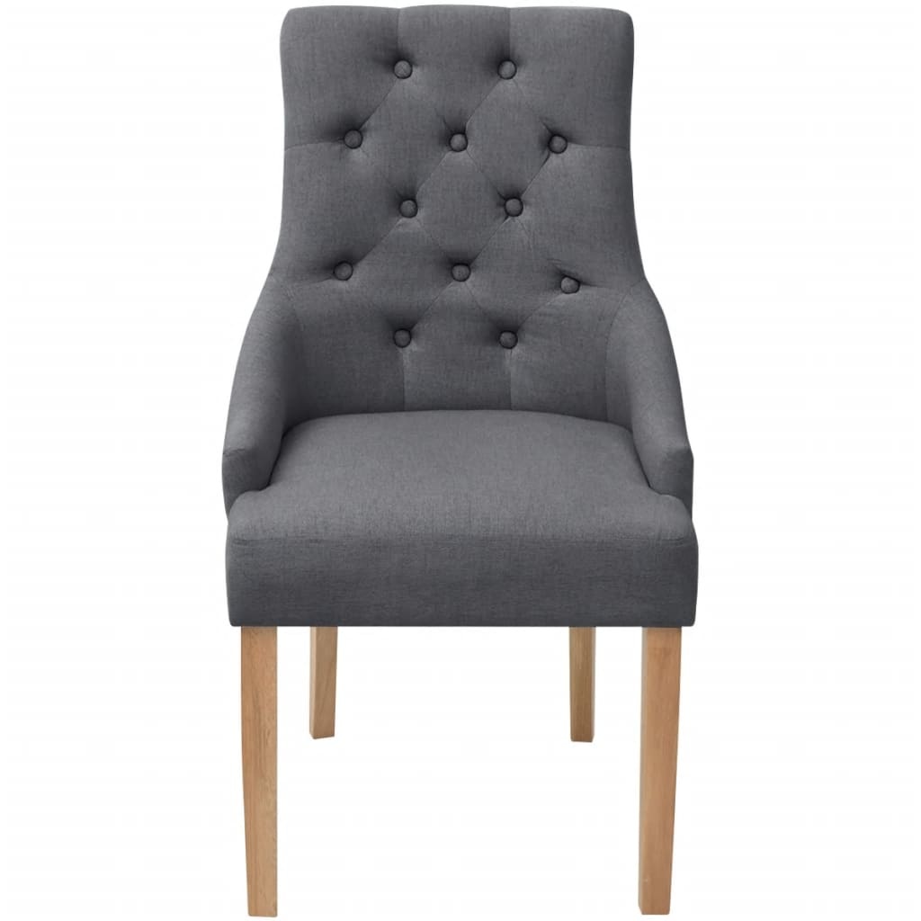 VidaXL Eetkamerstoelen 6 stuks donkergrijs stof