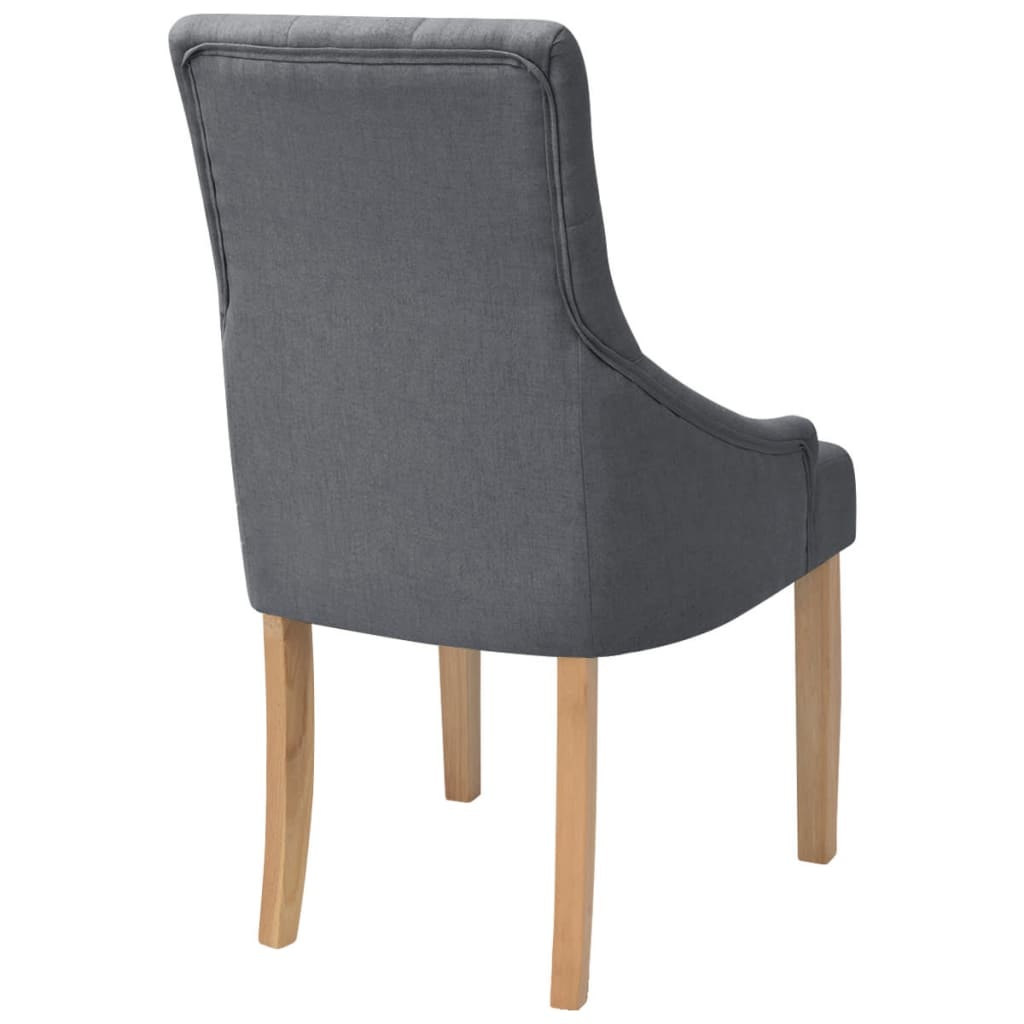 vidaXL Eetkamerstoelen 6 stuks donkergrijs stof