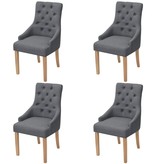 VidaXL Eetkamerstoelen 4 stuks donkergrijs stof