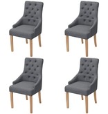 vidaXL Eetkamerstoelen 4 stuks donkergrijs stof