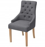 VidaXL Eetkamerstoelen 4 stuks donkergrijs stof