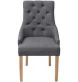 VidaXL Eetkamerstoelen 4 stuks donkergrijs stof