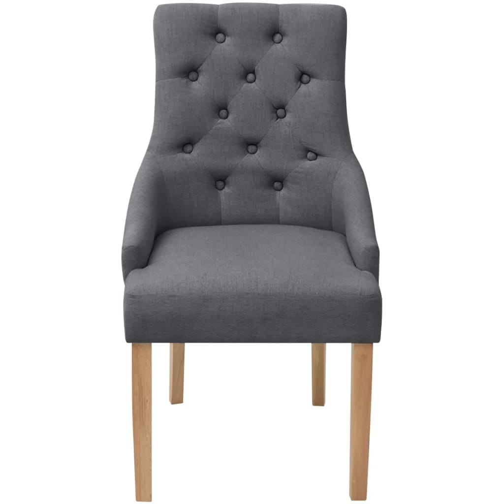 VidaXL Eetkamerstoelen 4 stuks donkergrijs stof