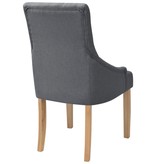 VidaXL Eetkamerstoelen 4 stuks donkergrijs stof