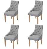 VidaXL Eetkamerstoelen 4 stuks lichtgrijs stof