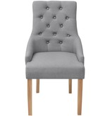 VidaXL Eetkamerstoelen 4 stuks lichtgrijs stof
