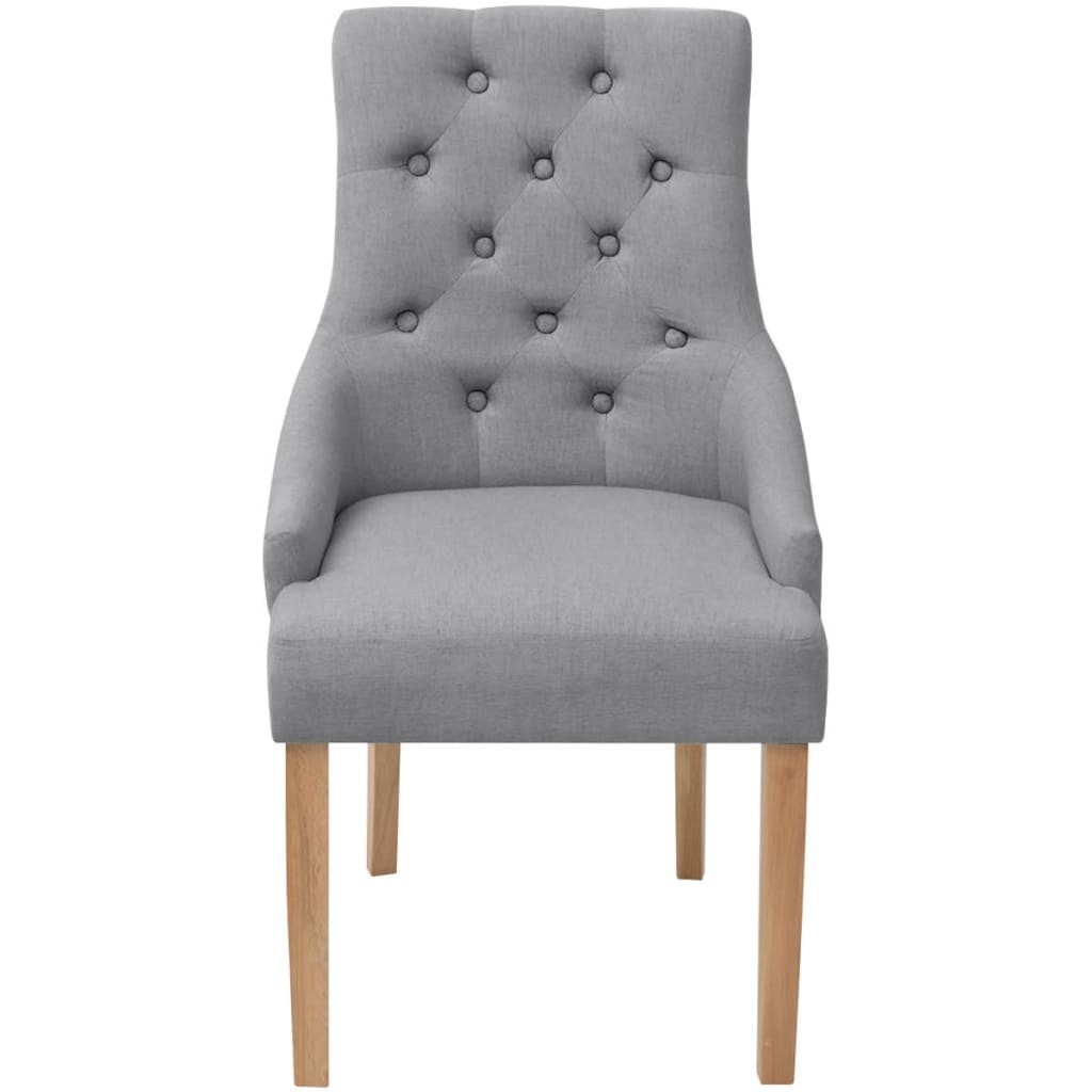 VidaXL Eetkamerstoelen 4 stuks lichtgrijs stof