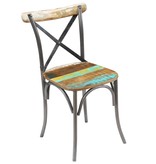 vidaXL Eetkamerstoelen 51x52x84 cm massief gerecycled hout 4 st