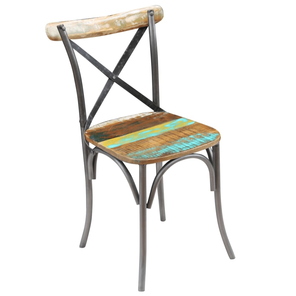 vidaXL Eetkamerstoelen 51x52x84 cm massief gerecycled hout 4 st